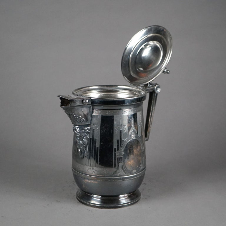 Antique Silver Plated Insulated Water Pitcher C1890