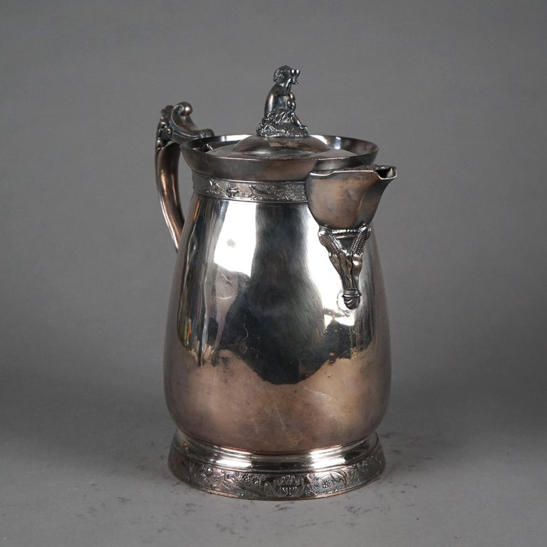 Antique Silver Plated Insulated Water Pitcher C1890