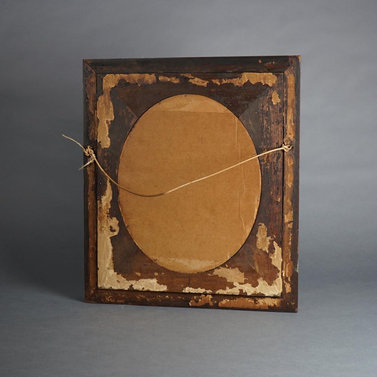 Pair of Deep Walnut Ebonized, Incised & Gilt Frames Housing Floral Prints C1890