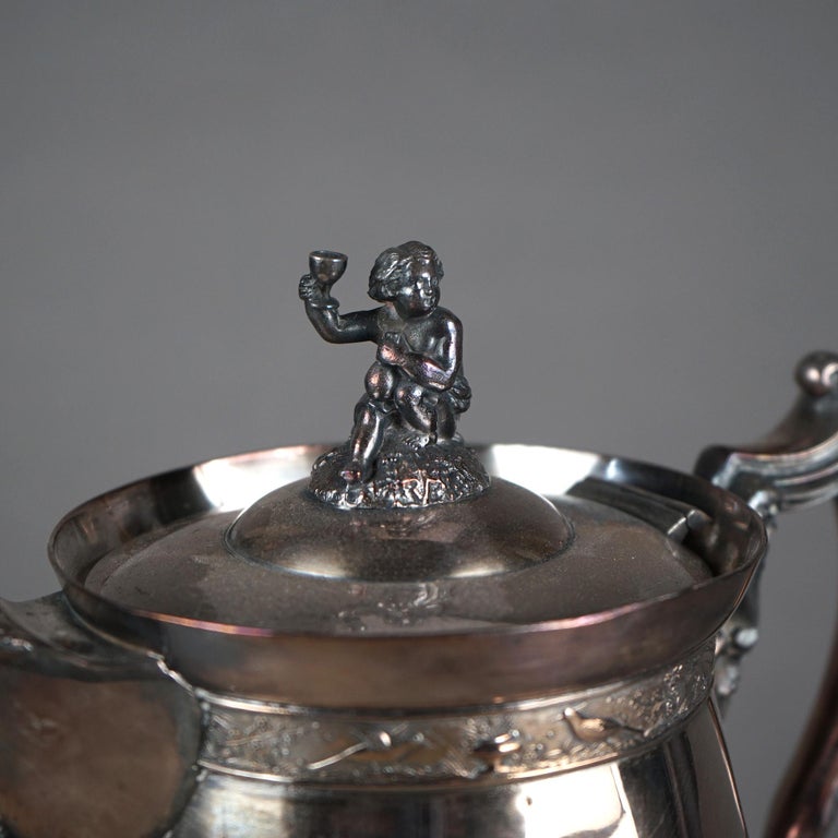Antique Silver Plated Insulated Water Pitcher C1890
