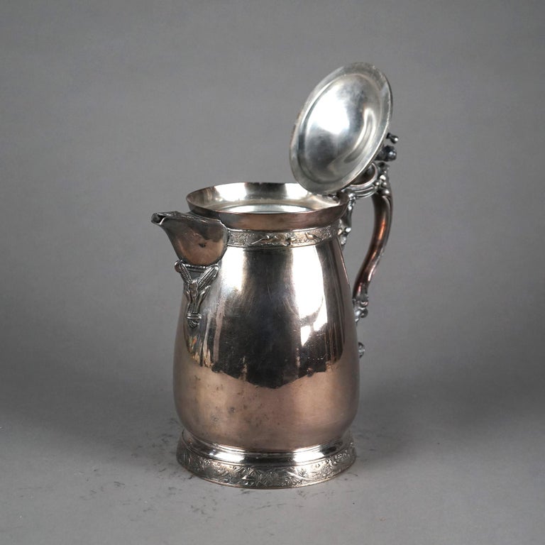 Antique Silver Plated Insulated Water Pitcher C1890