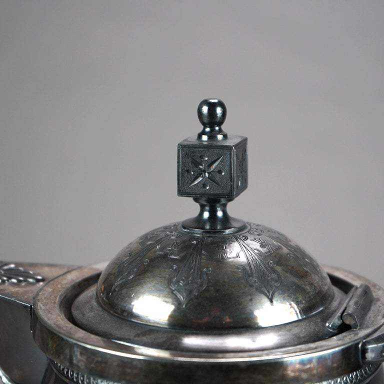 Antique Silver Plated Insulated Water Pitcher C1890