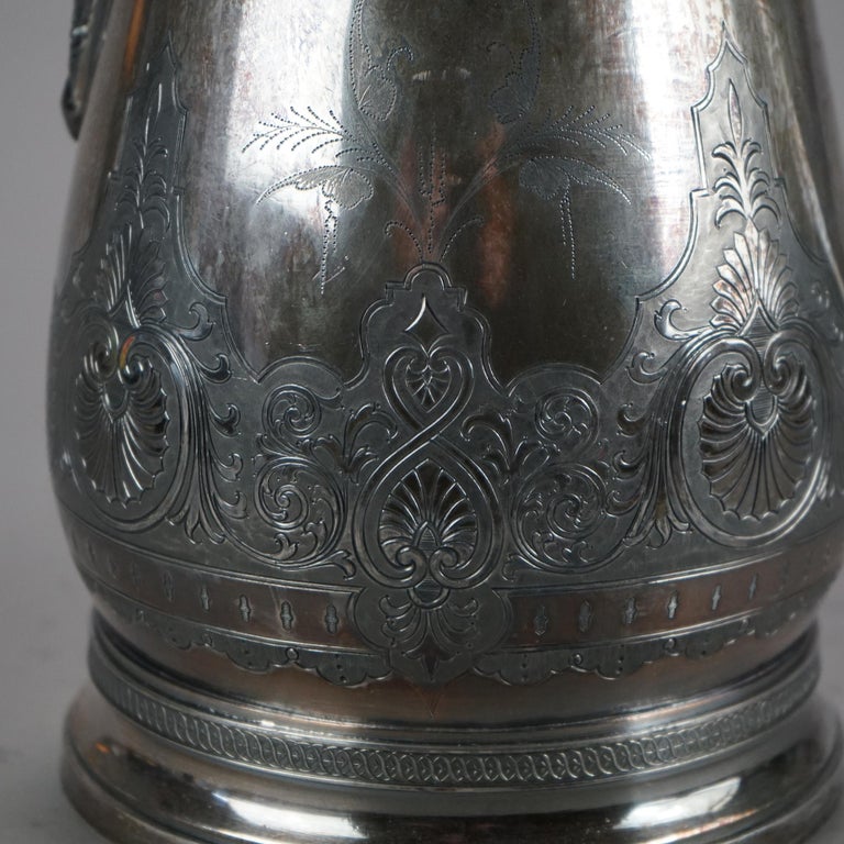 Antique Silver Plated Insulated Water Pitcher C1890