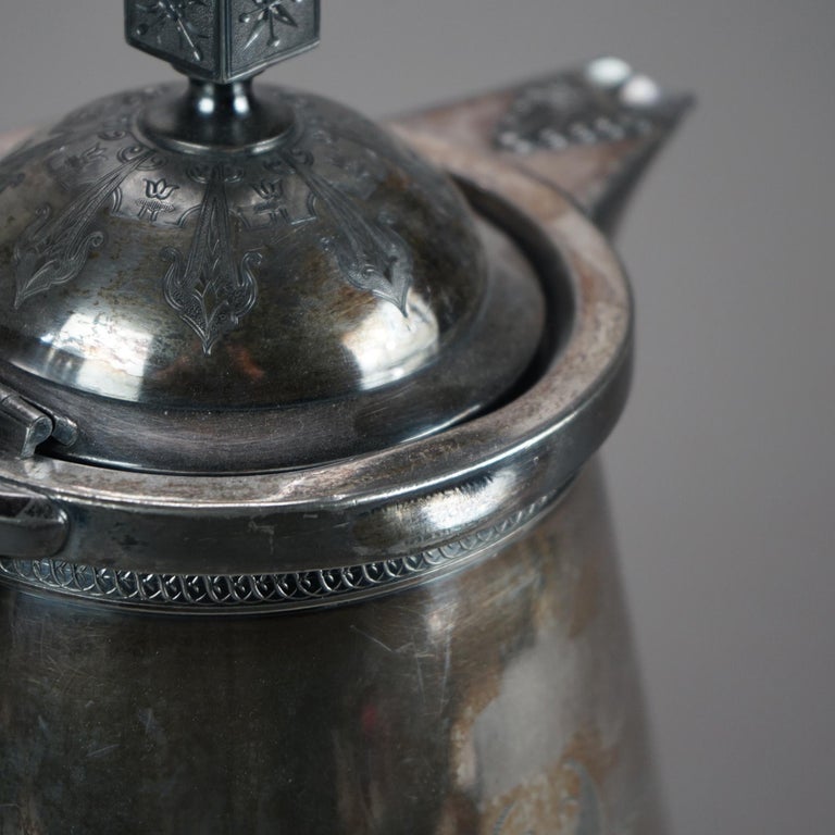 Antique Silver Plated Insulated Water Pitcher C1890