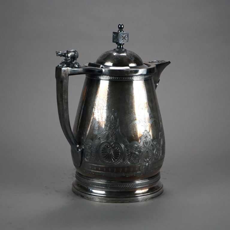 Antique Silver Plated Insulated Water Pitcher C1890