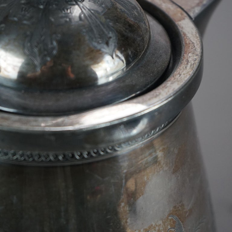 Antique Silver Plated Insulated Water Pitcher C1890