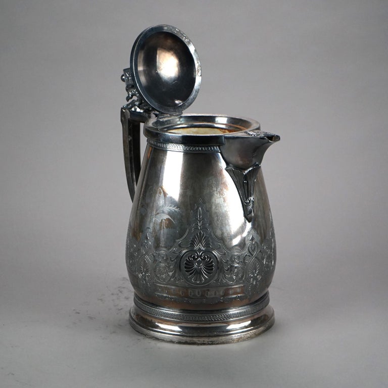 Antique Silver Plated Insulated Water Pitcher C1890
