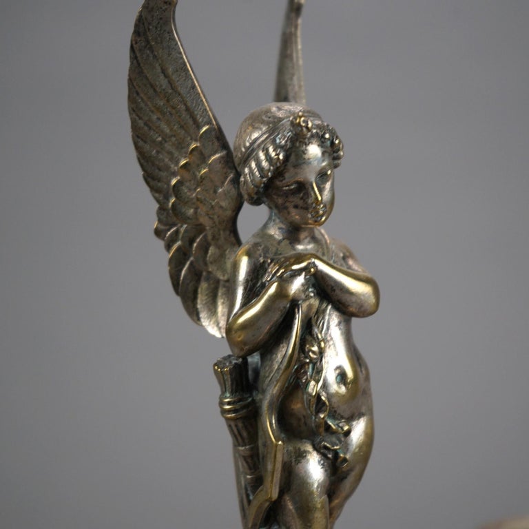 Antique Clawfoot Silver Plated Figural Candle Holder C1890