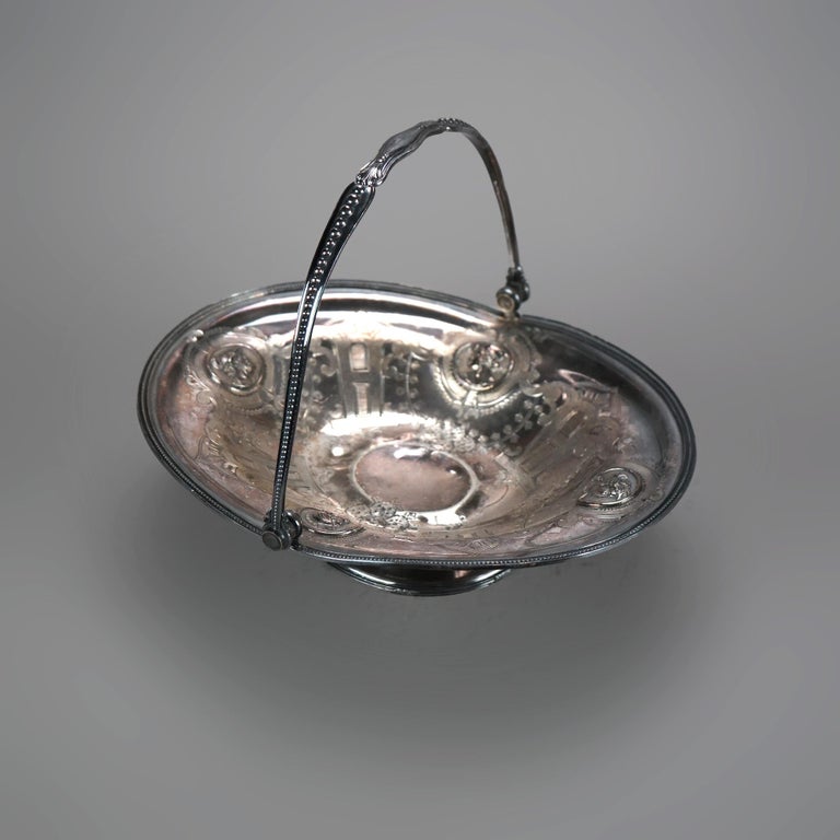 Antique Figural Silver Plated Fruit Bowl C1890