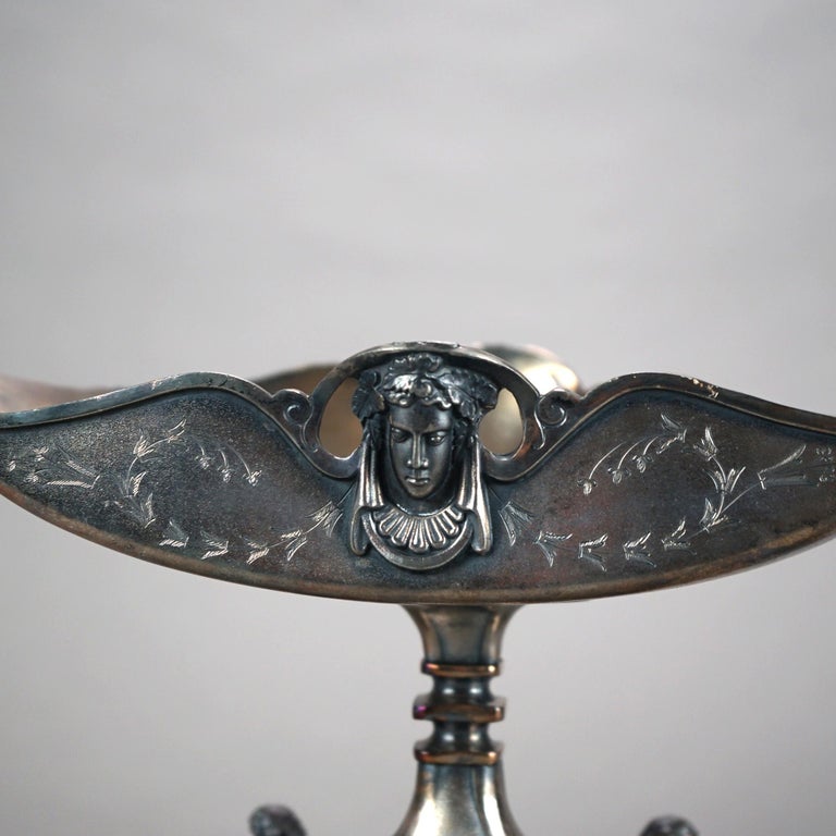 Antique Figural Silver Plated Fruit Bowl C1890