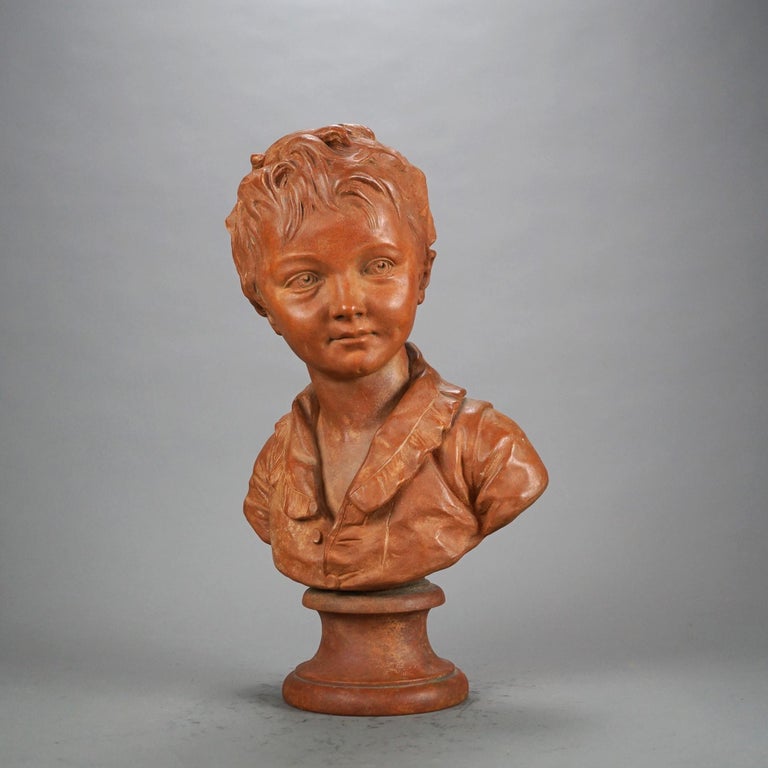 Antique Sevres Terra Cotta Bust of a Young Alexandre Brongniart 19thC