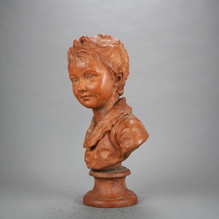 Antique Sevres Terra Cotta Bust of a Young Alexandre Brongniart 19thC