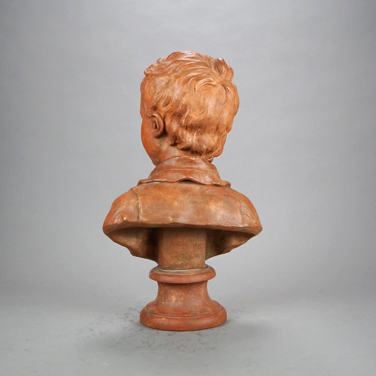 Antique Sevres Terra Cotta Bust of a Young Alexandre Brongniart 19thC