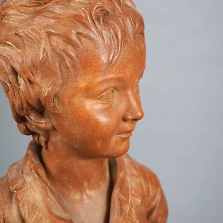 Antique Sevres Terra Cotta Bust of a Young Alexandre Brongniart 19thC