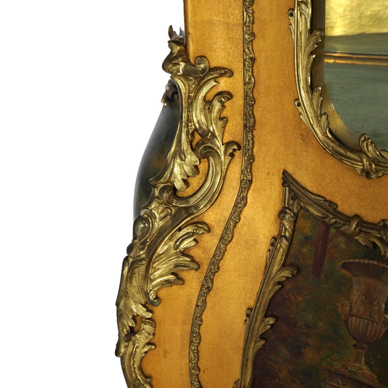 Oversized Antique Louis XIV Vernis Martin Decorated Giltwood & Ormolu Vitrine