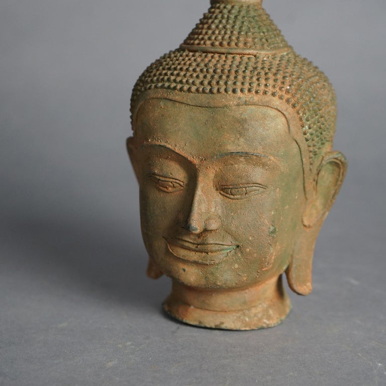 Sukhothai Style Cast Bronze Buddha Bust C1920