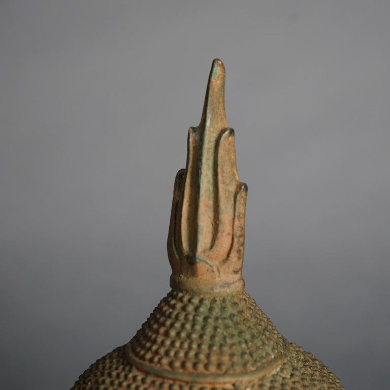 Sukhothai Style Cast Bronze Buddha Bust C1920