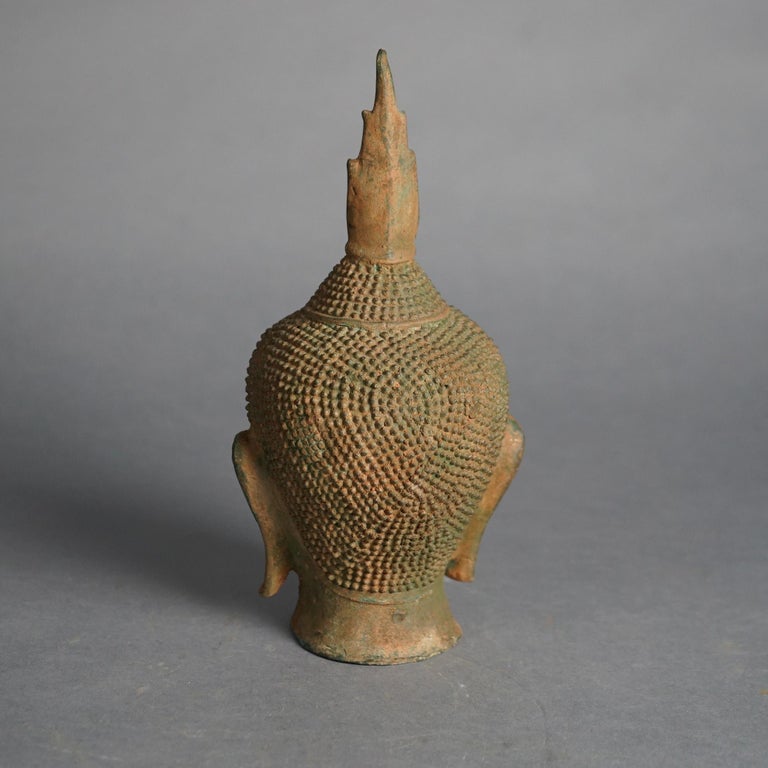 Sukhothai Style Cast Bronze Buddha Bust C1920