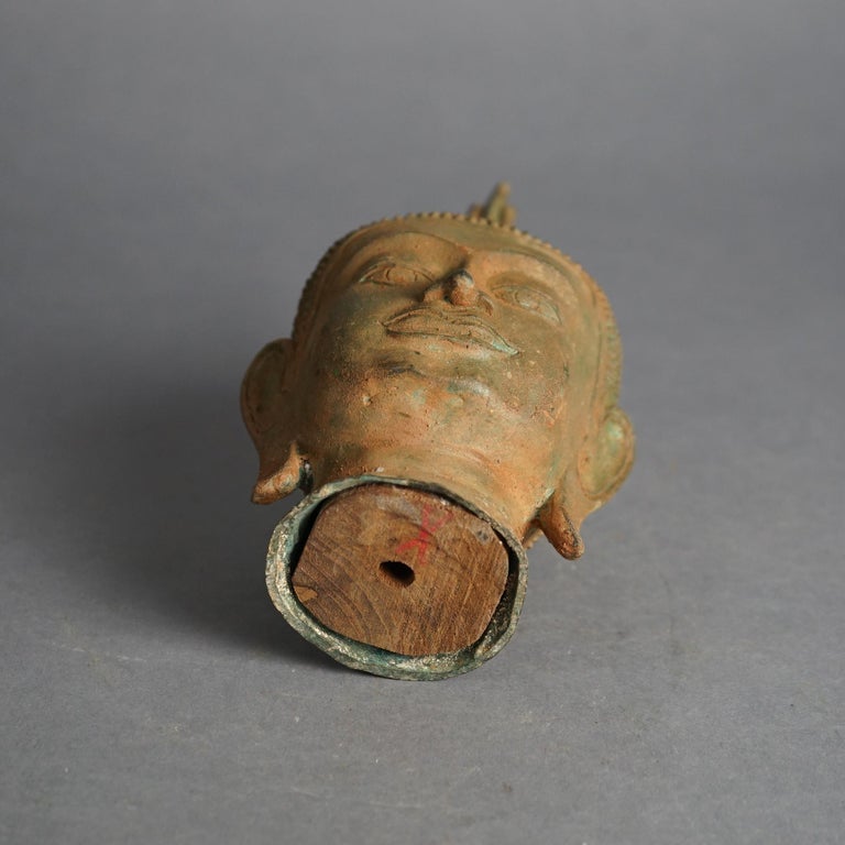 Sukhothai Style Cast Bronze Buddha Bust C1920