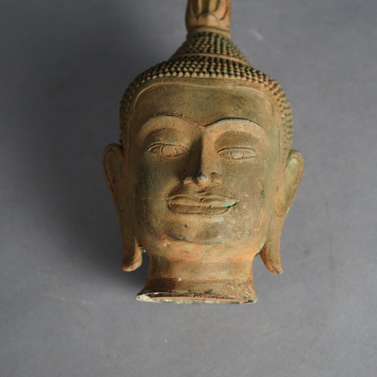 Sukhothai Style Cast Bronze Buddha Bust C1920