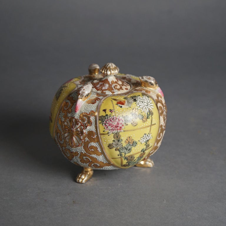 Two Antique Satsuma Pottery Vessels, Vase & Lidded Urn C1920