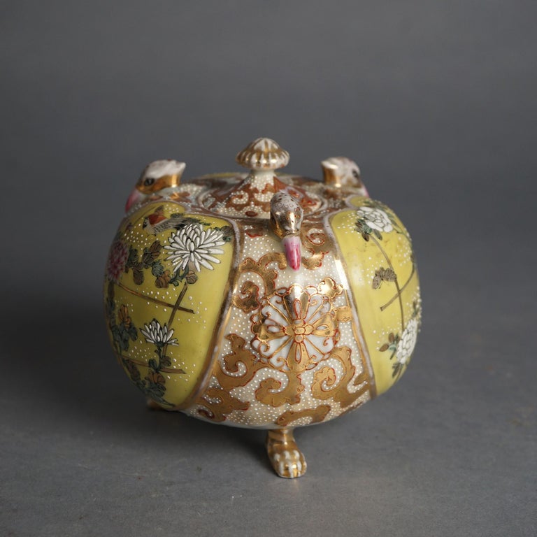 Two Antique Satsuma Pottery Vessels, Vase & Lidded Urn C1920