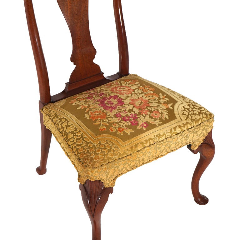 Thirteen Kittinger Upholstered Carved Mahogany Dining Room Chairs 20thC