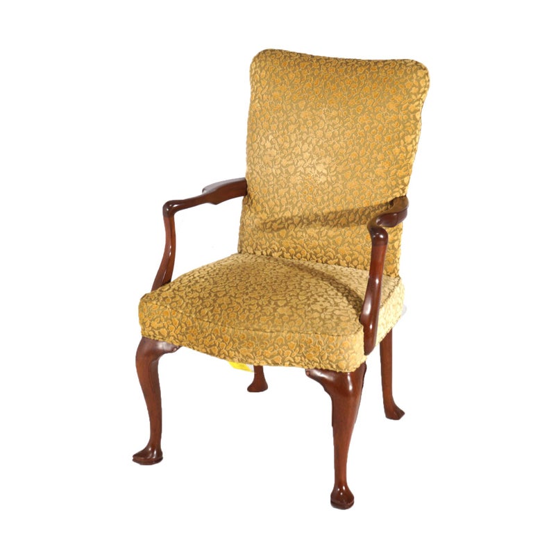 Thirteen Kittinger Upholstered Carved Mahogany Dining Room Chairs 20thC
