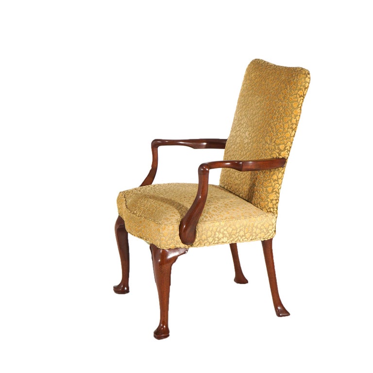 Thirteen Kittinger Upholstered Carved Mahogany Dining Room Chairs 20thC