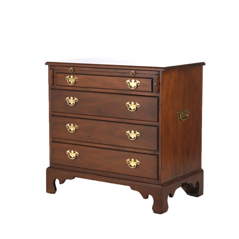 Kittinger Mahogany Four-Drawer Silver Chest with Slide-Out Work Tray 20thC
