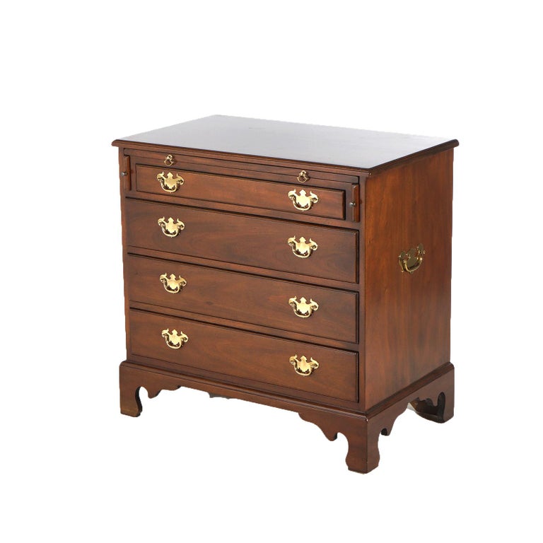 Kittinger Mahogany Four-Drawer Silver Chest with Slide-Out Work Tray 20thC