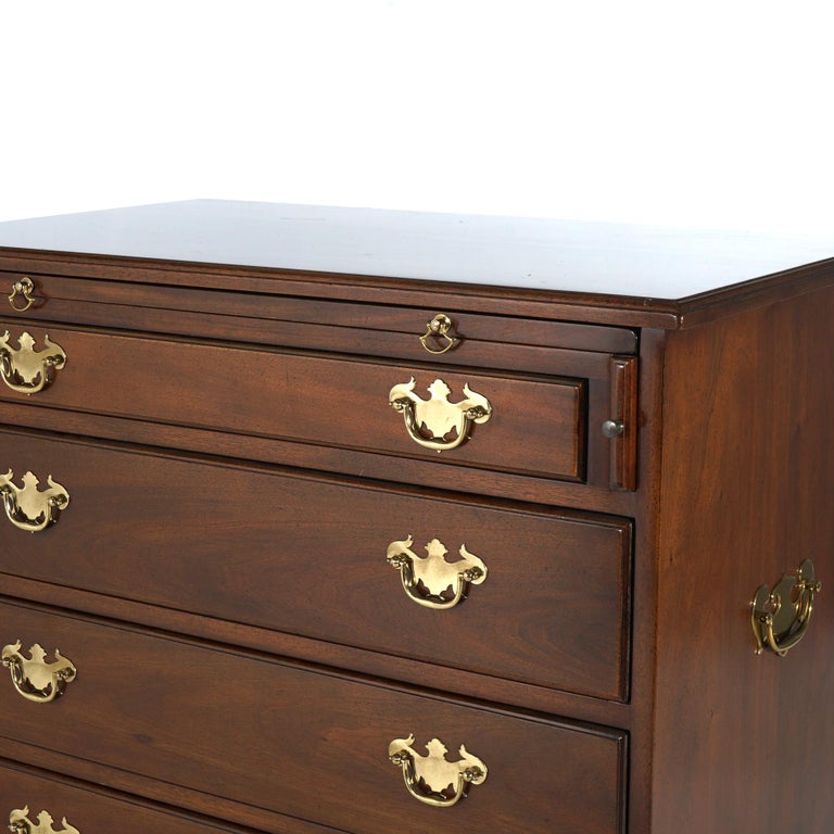 Kittinger Mahogany Four-Drawer Silver Chest with Slide-Out Work Tray 20thC