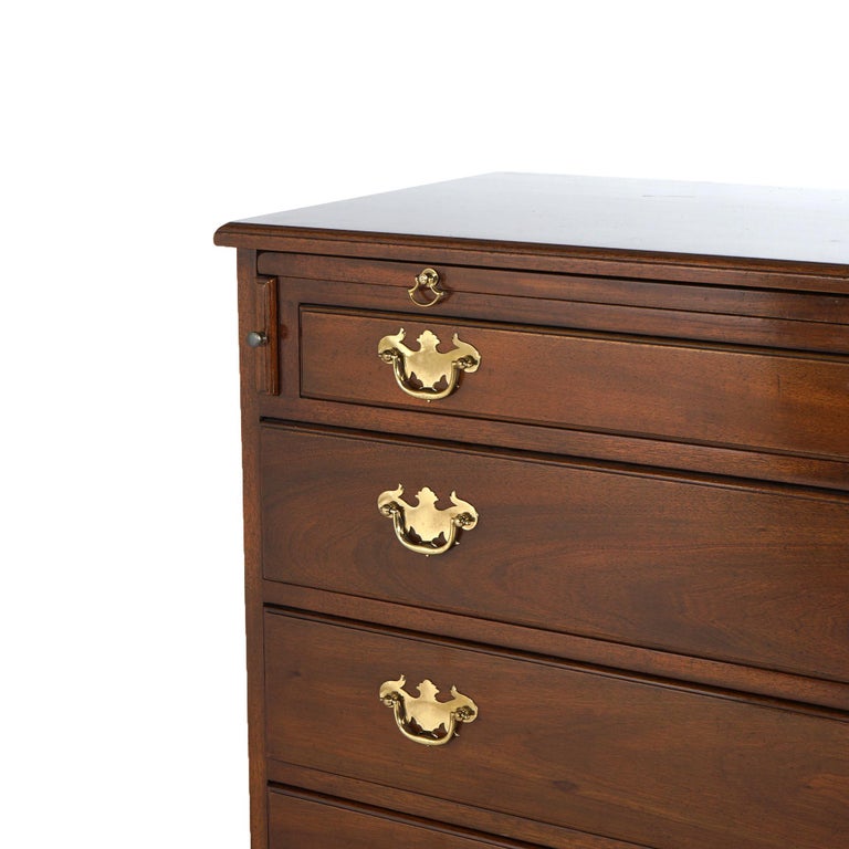Kittinger Mahogany Four-Drawer Silver Chest with Slide-Out Work Tray 20thC
