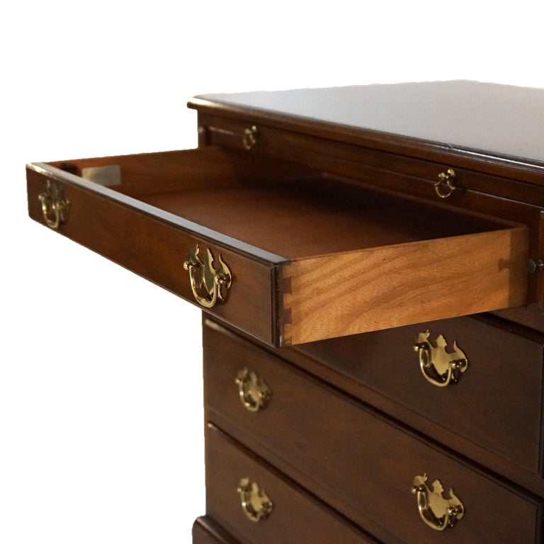 Kittinger Mahogany Four-Drawer Silver Chest with Slide-Out Work Tray 20thC