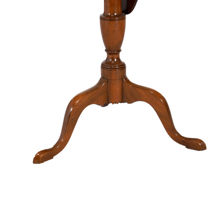 Kittinger Williamsburg Mahogany Tilt Top Candle Stand with Shaped Top 20thC