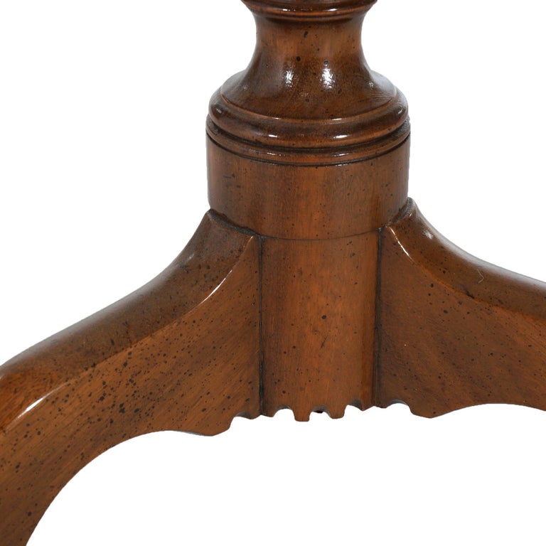 Kittinger Williamsburg Mahogany Tilt Top Candle Stand with Shaped Top 20thC