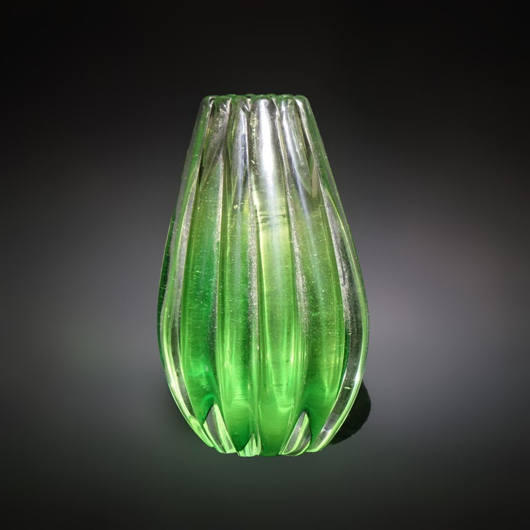 Mid Century Italian Murano Barovier & Toso School Art Glass Vase Circa 1950