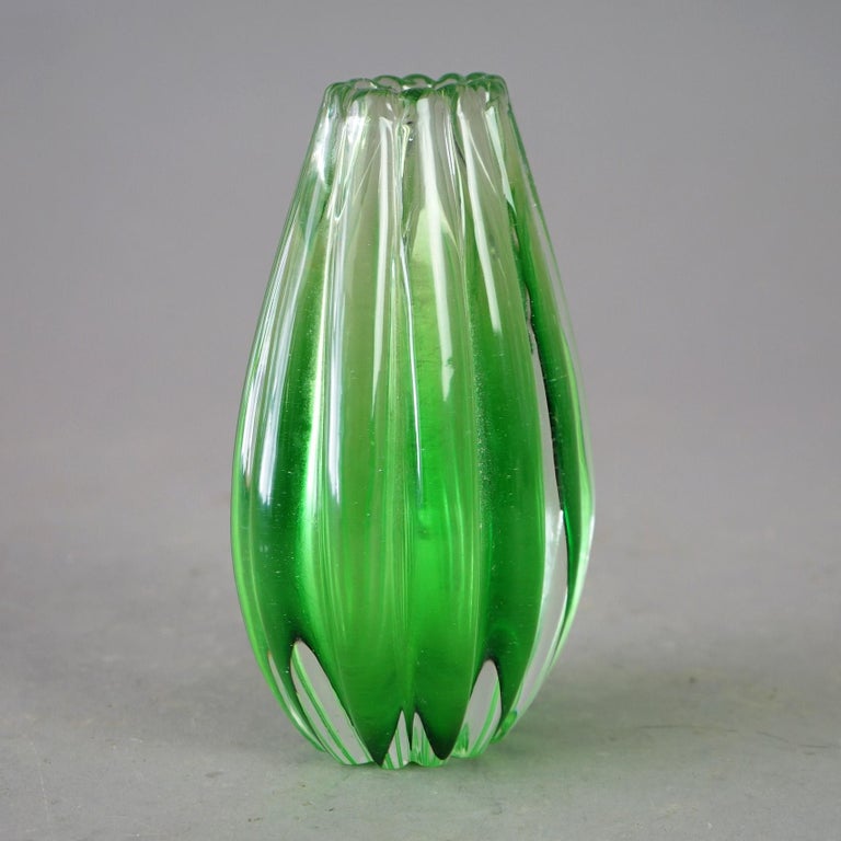 Mid Century Italian Murano Barovier & Toso School Art Glass Vase Circa 1950