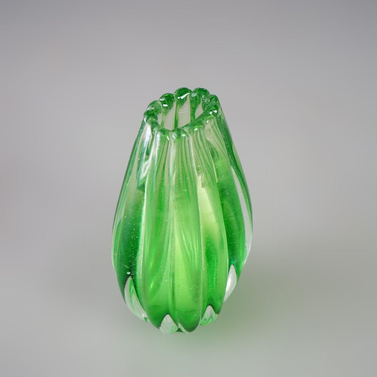 Mid Century Italian Murano Barovier & Toso School Art Glass Vase Circa 1950
