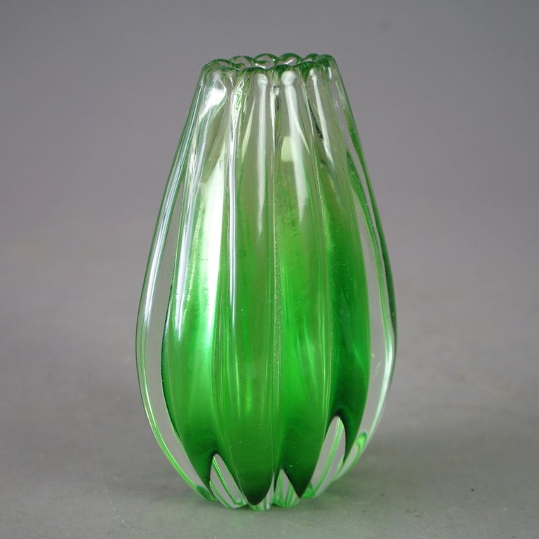 Mid Century Italian Murano Barovier & Toso School Art Glass Vase Circa 1950