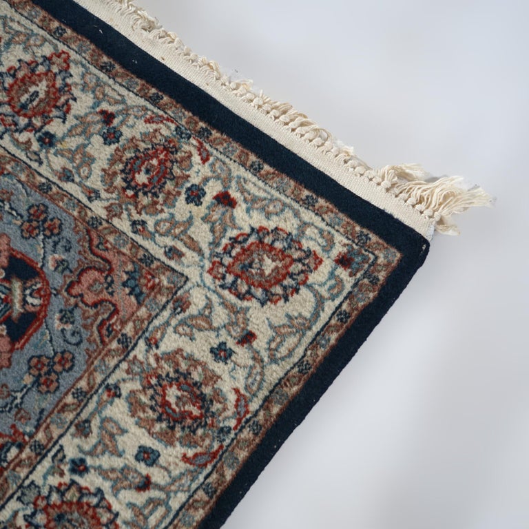 Tabriz Oriental Wool Rug, Blue & White, 20th C
