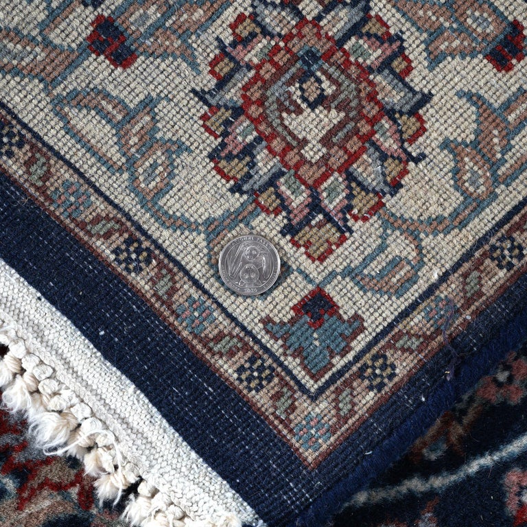 Tabriz Oriental Wool Rug, Blue & White, 20th C