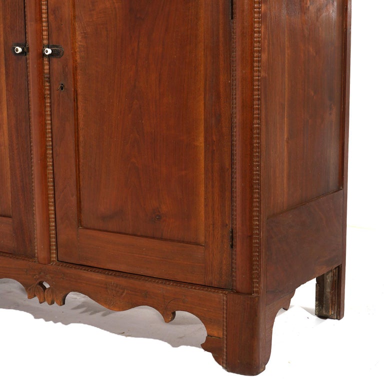 Antique Walnut Carved Country Sideboard 19th C
