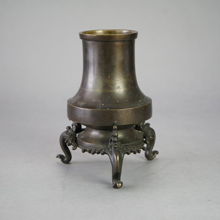 Antique Oriental Bronze Footed Censor 19th C