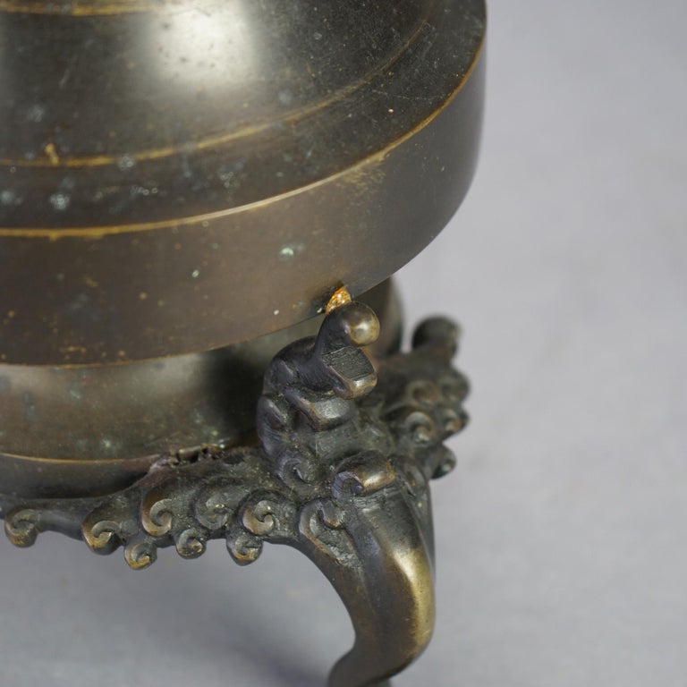 Antique Oriental Bronze Footed Censor 19th C