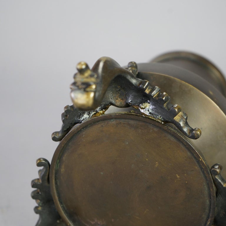 Antique Oriental Bronze Footed Censor 19th C