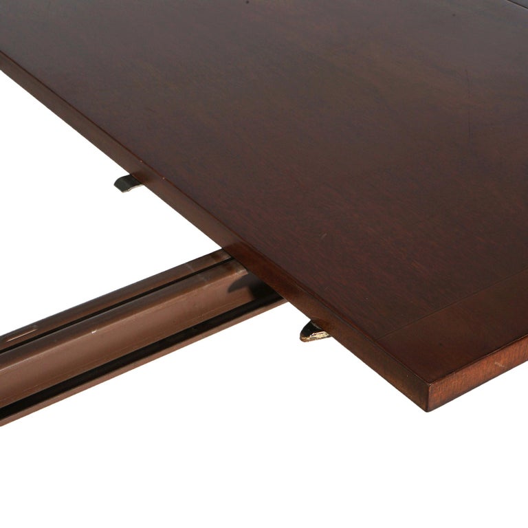 Queen Anne Style Kittinger Mahogany Dining Room Double Pedestal Table 20thC
