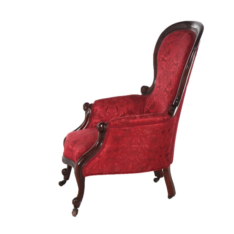 Antique French Victorian Louis XV Style Upholstered Parlor Chair C1890