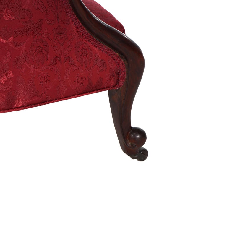 Antique French Victorian Louis XV Style Upholstered Parlor Chair C1890