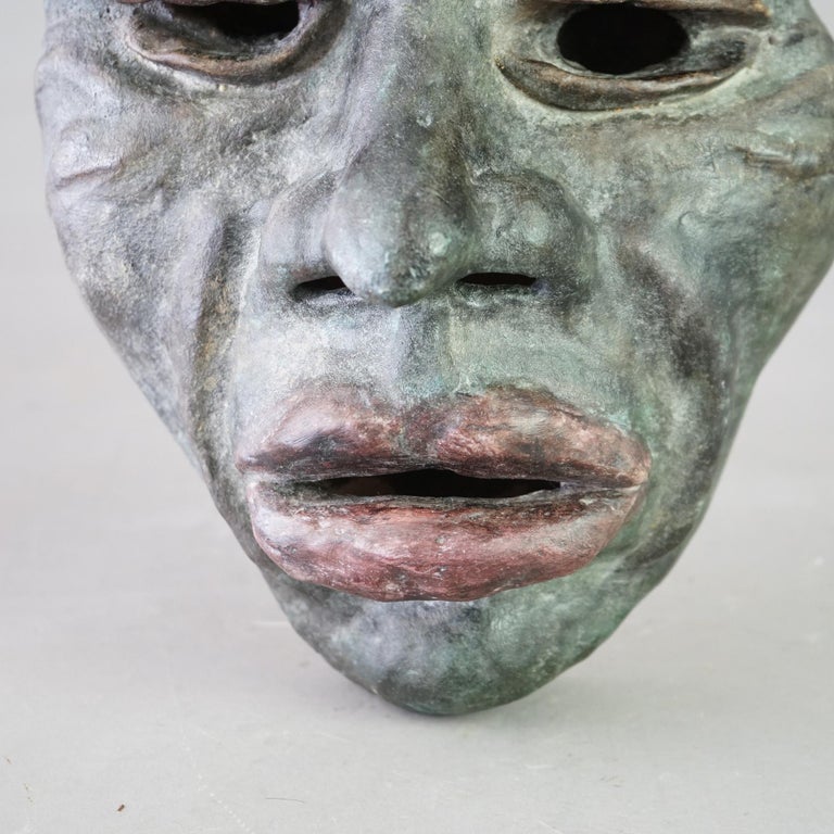 Mid Century Modern Terra Cotta Mask of a Tribal Man C1997